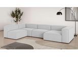 Wohnlandschaft OTTO HOME "HAILY U-Form mit Ottomane links/rechts, Maße B/T/H: 360/200/72 cm", beige (creme), B:360cm H:72cm T:200cm, 100% Polyester, Sofas, Wohnlandschaft, als Modul oder separat verwendbar, für individuelle Zusammenstellung