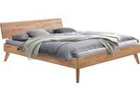 Holzbett HASENA "Ancona", beige (kernbuche natur, geölt, kernbuche natur, geölt), B:126cm H:74cm L:214cm, Kernbuche massiv, Betten, Holzbett, Fußhöhe 20 cm