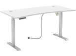 Schreibtisch INNOSTYLE "Schreibtisch Santorin, 160/72/77 cm ( B/H/T)", weiß, silber matt, weiß, B:160cm H:72cm T:77cm, Tische, Schreibtisch, mit Motor zur Höhenverstellung (72-120 cm) mit Memory-Funktion