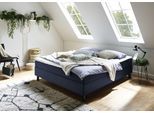 Boxbett "Happy", blau, B:160cm L:200cm, Bettgestell und seitliche Einfassung der Matratzen: Strukturstoff, 100% Polyester;Spiegelfläche der Matratze: 100% Polyester;Topper: 100% Polyurethan, Bezug (100% Polyester);Bezug Kopfkissen und Steppdecke: Microfaser (100% Polyester), waschbar bis 95C;Füllung Kopfkissen und Steppdecke: silikonisierte Hohlfaser (100% Polyester), anti-alergisch, ATLANTIC HOME