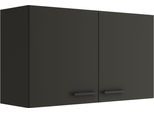 Hängeschrank OPTIFIT "Palma", grau (anthrazit, anthrazit), B:100cm H:57,6cm T:34,6cm, Holzwerkstoff, Schränke, Hängeschrank, Breite 100 cm, 2 Türen, 1 Einlegeboden