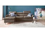 Ecksofa EXXPO - SOFA FASHION "Maretto, bequem & komfortabel, bodenfrei, Breite 257cm, L-Form", grau (delphin), B:257cm H:96cm T:167cm, Luxus-Microfaser (100% Polyester), Sofas, Ecksofa, inkl. Kopf- bzw. Rückenverstellung, wahlweise mit Bettfunktion