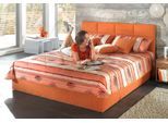 Polsterbett, orange (terrakotta), B:112cm L:210cm, Bezug Bett: Microfaser (100% Polyester);Bonnell-Federkernmatratze: 51% Polypropylen, 39% Polyester, 10% Baumwolle;Kaltschaummatratze: 100% Polyester, Bezug abnehm- und waschbar bis 60C, WESTFALIA SCHLAFKOMFORT, Betten, Polsterbett, mit Bettkasten