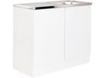 Spülenschrank OPTIFIT "Helsinki", weiß, B:100cm H:84,5cm T:50cm, Holzwerkstoff, Schränke, Spülenschrank