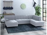 Wohnlandschaft HOME AFFAIRE "Balme, moderne Formensprache, zeitloses Design, U-Form", grau, B:297cm H:75cm T:195cm, 95% Polyester, 5% Nylon, Sofas, Wohnlandschaft, Inkl. Zierkissen, wahlweise mit Bettfunktion