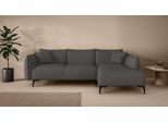 Ecksofa "Adelita mit Ottomane links oder rechts bestellbar, B/H/T 270/97/168", grau (dunkelgrau), B:269cm H:97cm T:168cm, 100% Polyester, LEGER HOME BY LENA GERCKE, Sofas, Ecksofa, L-Form mit Wellenunterfederung, enthält 2 Zierkissen