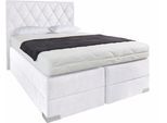 Boxspringbett, weiß, B:210cm L:212cm, Bezug der Obermatratze: 100% Polyester, Bezug abnehm- und waschbar bis 60C;Unterbox und Kopfteil: Microvelours-Bezug (100% Polyester), WESTFALIA SCHLAFKOMFORT, Komplettbetten, Boxspringbett