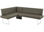 Eckbank K+W KOMFORT & WOHNEN, beige (zypresse), H:86cm T:60cm, Sitzbänke, Eckbank, mit Sattlernaht und schmaler Kufe, langer Schenkel rechts oder links