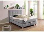 Boxspringbett HOME AFFAIRE, grau, B:160cm L:209cm, Komplettbetten, Boxspringbett, inklusive Komfortschaum-Topper