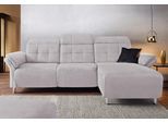 Ecksofa HOME AFFAIRE "Manhattan L-Form", silber, B:270cm H:102cm T:168cm, Kunstleder SOFTLUX;Flachgewebe (100% Polyester);Struktur (100% Polyester), Sofas, Ecksofa, 2 Sitze mit elektrischer Relaxfunktion, verstellbare Armlehnen
