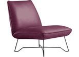 Sessel EGOITALIANO "Lia Loungesessel, elegant und stylisch, toller Sitzkomfort", lila (violett), B:62cm H:73cm T:79cm, Leder NUVOLE (Echtes Rindsleder). Halbnatürliches, halbnarbiges Rindsleder mit einer natürlichen Körnung von 1, 2 bis 1, 4 mm. Dieses Leder hat eine weiche, wachsartige Haptik mit mattem Aussehen und einem Wolkeneffekt. Es handelt sich um ein Naturleder, das die ursprünglichen Eig