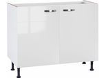 Spülenschrank KOCHSTATION "KS-Cara", weiß (weiß glanz, weiß), B:100cm H:87cm T:58,4cm, Schränke, Spülenschrank, Breite 100 cm