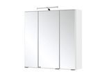 Spiegelschrank WELLTIME "Siena", weiß, B:60cm H:65cm T:20cm, Holzwerkstoff, Schränke, Spiegelschrank, Breite 60 cm, mit sparsamer LED-Beleuchtung