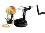 Apfelschäler GEFU "DELICIO", schwarz, B:10,5cm H:12,3cm L:25cm, Aluminium, Edelstahl, Küchenschneider, Apfelschäler, 3-in-1 Funktion, mühelos, kompakt.