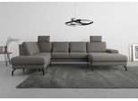 Wohnlandschaft SIT & MORE "Cinturo U-Form", grau, B:345cm H:91cm T:226cm, Sofas, Wohnlandschaft, inklusive Sitztiefenverstellung und Federkern, Sitzhöhe 48 cm