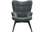 Sessel SALESFEVER "Komfortabler Relaxsessel zum Entspannen", grün, B:80cm H:92cm T:99cm, 100% Polyester, Sessel, Sessel, Zierknöpfe in der Rückenlehne