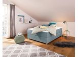 Boxbett HOME AFFAIRE "Alexis", blau (petrol), B:140cm L:200cm, Struktur fein (100% Polyester), Komplettbetten, Boxbett, ohne Kopfteil - ideal für Räume mit Dachschrägen; in 4 Breiten