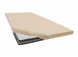 Spannbettlaken JANINE "TOPPER 5001", beige (sand), 1 Stk., Jersey-Elasthan, 100x200 100x210 100x220 90x200 90x210 90x220 10cm, Jersey-Elasthan, Obermaterial: 95% Baumwolle, 5% Elasthan, Bettlaken, Spannbettlaken, mit Rundumgummizug