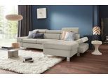 Ecksofa EXXPO - SOFA FASHION "Fiji, hochwertige Detailverarbeitung, Breite 292cm, L-Form", beige, B:292cm H:98cm T:167cm, Luxus-Kunstleder;Webstoff (100% Polyester);Webvelours (100% Polyester), Sofas, Ecksofa, bequem durch Kopf- und Armteilverstellung, wahlweise mit Bettfunktion