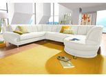 Wohnlandschaft TRENDMANUFAKTUR "Rondo, U-Form", weiß (altweiß), B:320cm H:85cm T:94cm, Softlux-Kunstleder;Primabelle-Microfaser;NaturLeder (handschuhweiches Rindsleder in Sitz und Rücken mit SOFTLUX-Kunstleder als Korpus-Bezug);Struktur (23% Polyacryl, 77% Polyester), Sofas, Wohnlandschaft, inkl.Federkern, wahlweise mit Bettfunktion