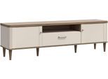 TV-Board FORTE "Lacetti", beige (valencia eiche, kashmir beige), B:179,8cm H:53,3cm T:41,2cm, Holzwerkstoff, Sideboards, TV-Board, B/H/T 179,8/53,3/41,2 cm Echtholzfüße