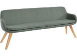 Essbank MUSTERRING "Tavia", blau (aqua, eiche bianco), B:200cm H:87cm T:66cm, 100% PES, Sitzbänke, Essbank, Stativgestell aus Eiche bianco massiv, Breite 180, 200 oder 220 cm