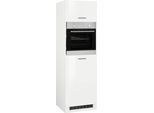 Backofen/Kühlumbauschrank KOCHSTATION "KS-Trier", weiß (weiß hochglanz, weiß), B:60cm H:200cm T:60cm, Holzwerkstoff, MDF, Schränke, Backofen/Kühlumbauschrank, Breite 60 cm