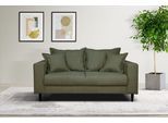 2-Sitzer HOME AFFAIRE "VEYRAS, hoher Sitzkomfort, Maße B/T/H: 162/84/76 cm", grün, B:162cm H:76cm T:84cm, 100% Polyester, Sofas, 2-Sitzer, mit Wellenunterfederung, incl. Rückenkissen und Zierkissen