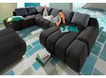 Wohnlandschaft HOME AFFAIRE "Bono U-Form", schwarz (schwarz, grau), B:360cm H:90cm T:214cm, Luxus-Microfaser ALTARA NUBUCK (100% Polyester);Luxus-Microfaser ALTARA NUBUCK (100% Polyester);Samtstruktur (95% Polyester, 5% Polyamid), Sofas, Wohnlandschaft, wahlweise mit Bettfunktion