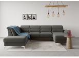 Wohnlandschaft SIT & MORE "Sinatra U-Form", grau, B:326cm H:85cm T:220cm, 90% Polyester, 10% Polyamid, Sofas, Wohnlandschaft, optional mit Kopfteilverstellung und Armteilfunktion etc.