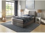 Boxspringbett HOME AFFAIRE "Lysann", grau (hellgrau), B:147cm L:215cm, Komplettbetten, Boxspringbett, 5fach verstellbares Kopfteil, in 4 Breiten, 3 Matratzenarten