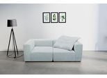 2-Sitzer HOME AFFAIRE "Utvik bestehend aus 2 Eckelementen", blau (hellblau), B:216cm H:69cm T:108cm, 95% Polyester, 5% Nylon, Sofas, 2-Sitzer, bestehend aus einzelnen Modulen für individuelle Zusammenstellung
