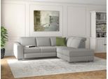 Ecksofa SIT & MORE "Dundee L-Form", silber, B:263cm H:86cm T:219cm, Sofas, Ecksofa, mit Federkern und Edelstahlfüßen, wahlweise mit Kopfteilverstellung