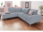 Ecksofa SIT & MORE "Mariola L-Form", grau (hellgrau), B:263cm H:93cm T:234cm, Luxus-Microfaser (100% Polyester);Struktur (100% Polyester);Luxus-Microfaser ALTARA NUBUCK (100% Polyester), Sofas, Ecksofa, mit Federkern und Ottomane, inklusive Sitztiefenverstellung