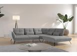 Ecksofa OTTO HOME "Mikado L-Form", silber (silberfarben), B:297cm H:88cm T:245cm, 100% Polyester, Sofas, Ecksofa, inkl. Sitztiefenverstellung und Armteilverstellung