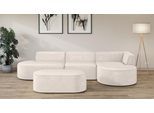 Ecksofa OTTO HOME "EIVIND Designer Sofa mit Ottomane rechts/links, B/T/H: 343/159/72 cm", beige, B:343cm H:72cm T:159cm, 100% Polyester, Sofas, Ecksofa, L-Form mit Wellenunterfederung, auch in Feincord und Bouclé