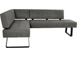 Eckbank K+W KOMFORT & WOHNEN "Spider II", grau (anthrazit 88, schwarz), B:165cm H:88cm T:227cm, Sitzbänke, Eckbank, Sitzsteppung, bequem durch Sandwichbauweise, 2 Stellmaße