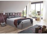 Polsterbett "Texel", grau, B:146cm H:42cm L:206cm, Bezug Bett: Veloursstoff 100% Polyester;Bonnell-Federkernmatratze: 51% Polypropylen, 39% Polyester und 10% Baumwolle;Kaltschaummatratze: 100% Polyester, Bezug abnehm- und waschbar bis 60C;Kissenbezug: 100% Polyester, Füllung : 100% Polyester (Hohlfaser), WESTFALIA SCHLAFKOMFORT, Betten, Polsterbett, Komforthöhe mit Zierkissen, Bettkasten bei Ausfü