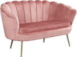 2-Sitzer SALESFEVER "Clam Komfort-Duo-Sitz", rosa (rose), B:136cm H:78cm T:76cm, Samtvelours (100% Polyester), Sofas, 2-Sitzer, Muscheldesign-Breite 136 cm: Pure Extravaganz