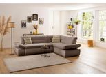 Ecksofa HOME AFFAIRE "Avesa L-Form", braun (coffee), B:275cm H:80cm T:211cm, 95% Polyester, 5% Polyacryl, Sofas, Ecksofa, Wahlweise mit Arm- und Bettfunktion, B/T/H: 275/211/80 cm