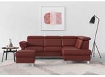 Ecksofa SIT & MORE "Arngast L-Form", rot (merlot), B:245cm H:84cm T:194cm, Sofas, Ecksofa, inklusive Kopfteilverstellung und Federkern