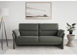 2,5-Sitzer DOMO COLLECTION "Pina, schmale Armlehnen, mit Federkern, kompakt & elegant", grün (dunkelgrün), B:199cm H:95cm T:88cm, 95% Polyester, 5% Polyamid, Sofas, 2 5-Sitzer, Hoher Sitzkomfort, Microfaser hochflorig, dunkelgrün, Breite 199 cm