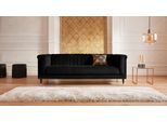 3-Sitzer HOME AFFAIRE "Chamby", schwarz, B:210cm H:71cm T:85cm, Luxus-Microfaser Lederoptik (100% Polyester), Scheuertouren: 40.000, Pilling: 4;Samtoptik (100% Polyester), Scheuertouren >100.000, Pilling: 5, Sofas, 3-Sitzer, mit Holzrahmen unten und Steppung im Lehnenbereich