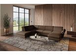 Wohnlandschaft HOME AFFAIRE "Calypso U-Form", braun (dunkelbraun), B:334cm H:85cm T:227cm, 100%Polyester, Sofas, Wohnlandschaft, wahlweise mit motorischer Relaxfunktion