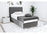 Boxspringbett "Sven", grau (anthrazit), L:210cm, 100% Polyester;Polsterwatte: 100% Polyester, WESTFALIA SCHLAFKOMFORT, Komplettbetten, Boxspringbett, inkl. Zierkissen, wahlweise mit und ohne Kaltschaum-Topper