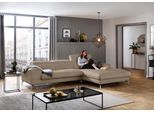 Ecksofa W.SCHILLIG "piedroo, Designsofa mit tollem Sitzkomfort, bequem und elegant, L-Form", braun (stone z59), B:303cm H:70cm T:193cm, Longlife Xtra-Leder Z59: Glattleder mit modischer Prägung. Hautstärke 0, 9 - 1, 1 mm, Sofas, Ecksofa, Kopfteilverstellung, wahlweise mit Sitztiefenverstellung, Breite 303cm