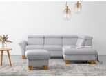Ecksofa HOME AFFAIRE "Lindgren L-Form", silber, B:249cm H:84cm T:217cm, 100% Polyester, Sofas, Ecksofa, wahlweise mit TV-Funktion, Stauraum und Kopfteilverstellung