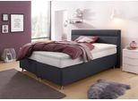 Boxspringbett, grau (strukturstoff anthrazit), ohne LED-Beleuchtung, Liegefläche B/L: 180cm x 200cm, H3, Bonnell-Federkernmatratze, Bezug Unterbox und Kopfteil: Strukturstoff (77% Polyester und 23% Viskose);Bezug Obermatratze 100% Polyester, waschbar bis 60C, WESTFALIA SCHLAFKOMFORT, Komplettbetten, Boxspringbett, wahlweise mit LED-Beleuchtung