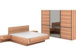Schlafzimmer-Set MUSTERRING "Sorrent, Kleiderschrank, Bett & Nachtkommoden, teilmassiv Eiche", braun, Schrank 300cm Breit / 217cm Hoch + ohne Matratze, B/H: 180cm x 200cm, Schrank 300cm Breit / 217cm Hoch, Glas, Hartfaserplatte, Holz teilmassiv, Holzwerkstoff, Massivholz, Schlafzimmermöbel-Sets, Schlafzimmer-Set, mit Schwebetürenschrank, Bett mit Stollenfuß, Breite Schrank 250 cm