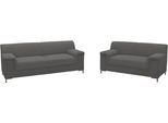 Polstergarnitur HOME AFFAIRE "Jamie 2, auch in Cord, Set: bestehend aus 1,5- und 2,5-Sitzer", grau, H:76cm T:81cm, 100% Polyester, Sitzmöbel-Sets, Polstergarnitur, zeitlos, modern, mit komfortablem Federkern